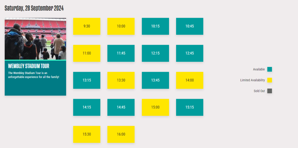 Wembley Stadium Tour Booking