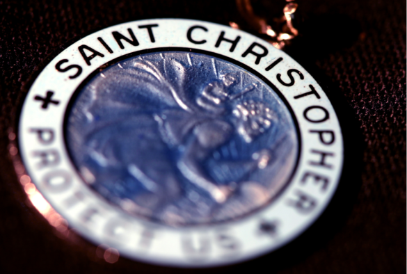 Gold and silver St. Christopher necklaces