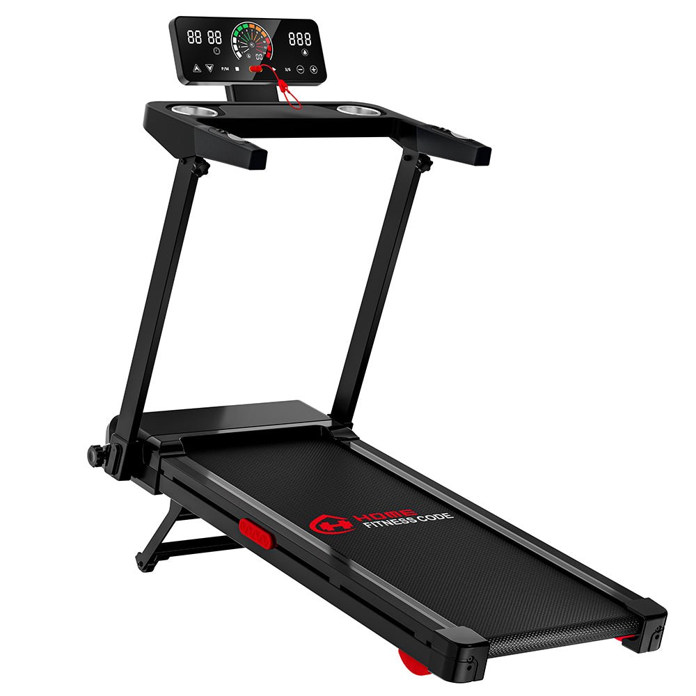 HomeFitnessCode home exercise machine in a compact workout space