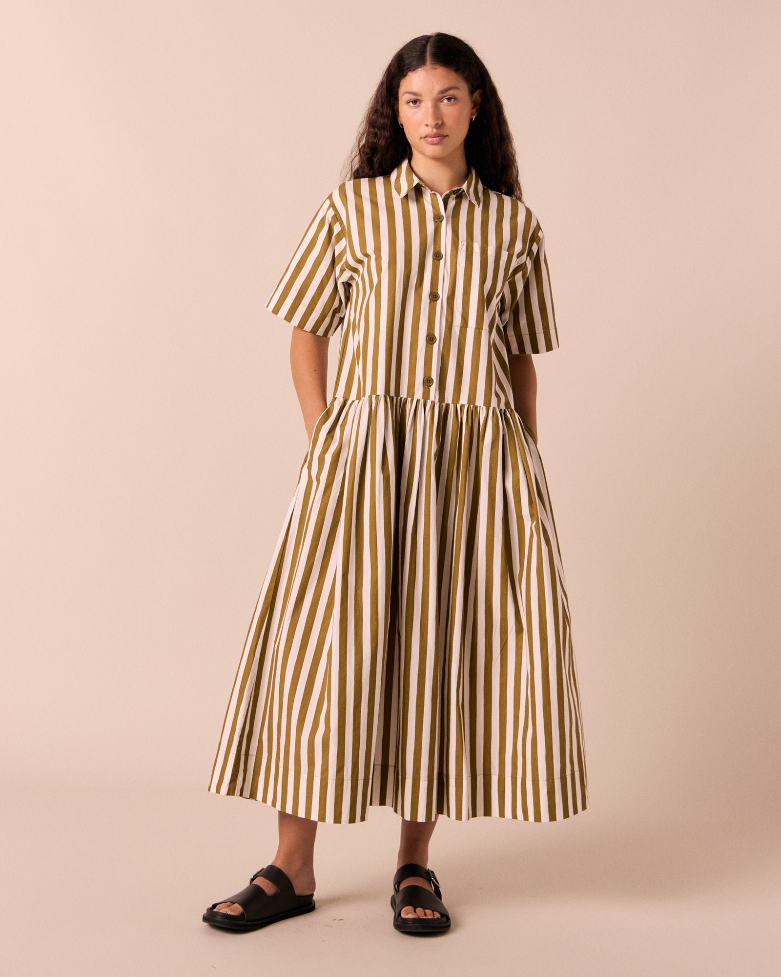 Relaxed Beyond Nine clothing shown as an easy-to-layer daily outfit