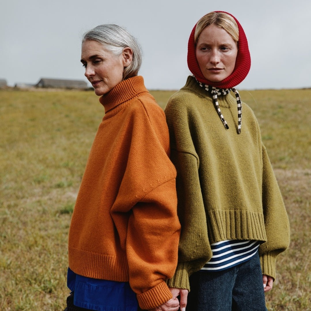 Beyond Nine campaign styling showing a loose silhouette with room to move