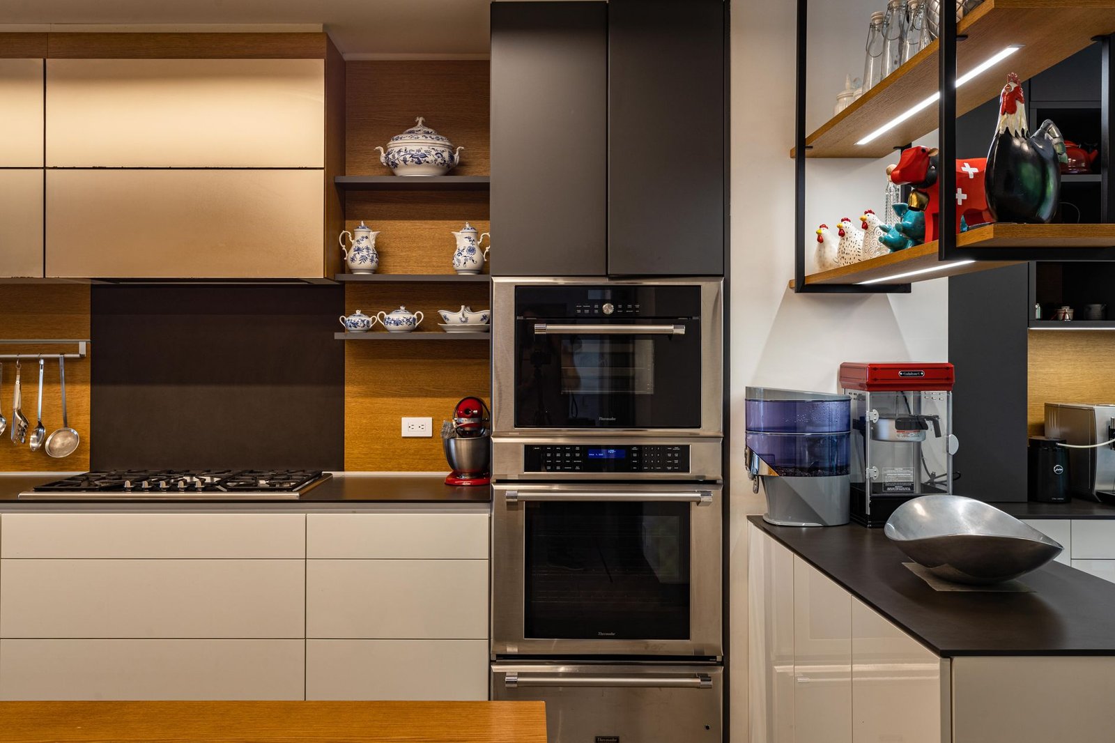 AEG appliance integrated into minimalist cabinetry