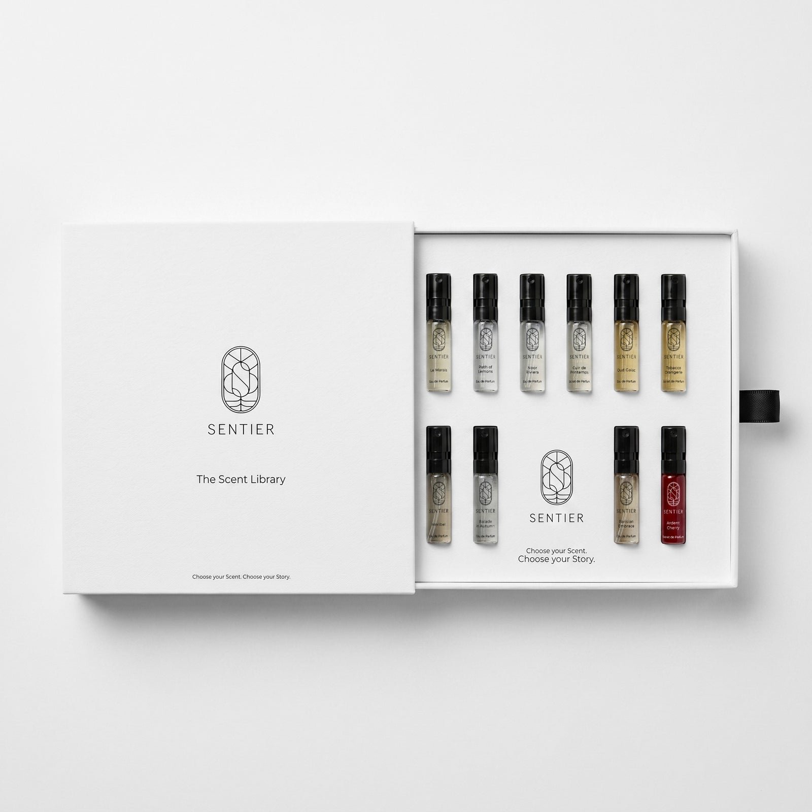 Sentier Fragrance products presented for a perfume feature