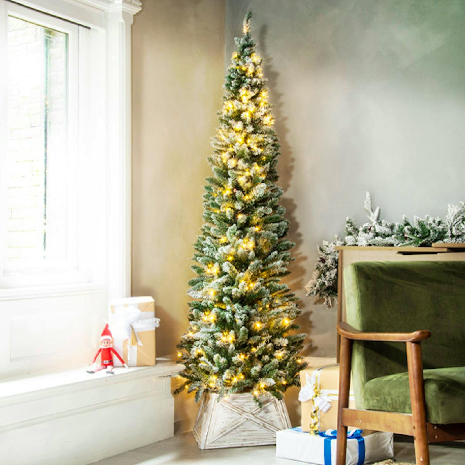 Decorated artificial Christmas tree creating a bright seasonal focal point