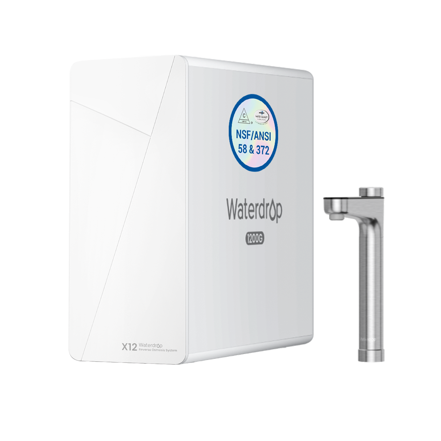 Waterdrop drinking-water filtration setup shown for home use
